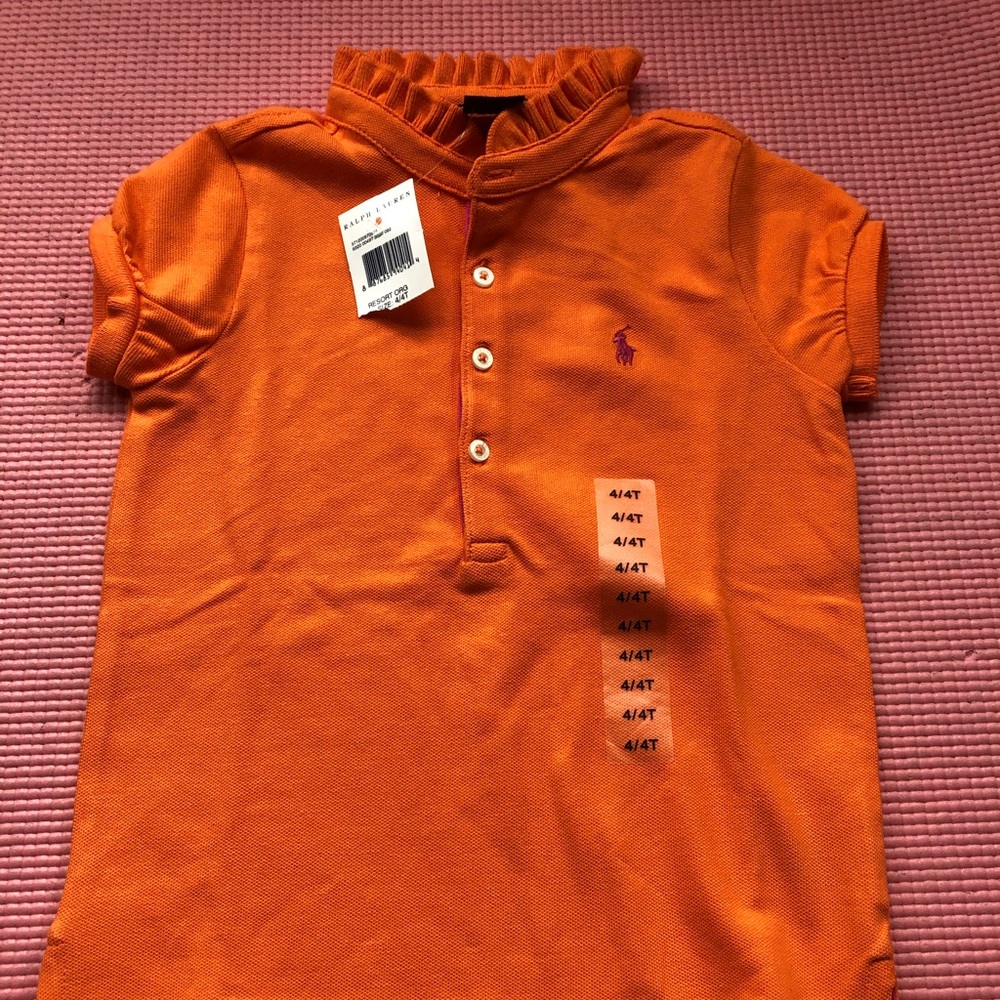 NWT Ralph Lauren 4/4T orange shirt